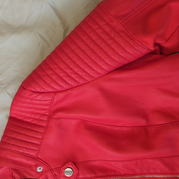 Red New York & Company Moto Jacket - Picture 4 of 5